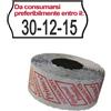 PRINTEX PACK 10 ROTOLI 1000 ETICH. 26x12mm ONDA Da consumarsi... BIANCO PERM. Printex