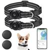 JIARUI SmartTag - Collare per cani (2 confezioni), mini tracker senza abbonamento per cani, (solo iOS) con GPS catarifrangente, impermeabile, per cani, tracking location di animali domestici, lavorare con