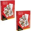 Idena 90376 - Carte da Gioco per ramino, Canasta e Bridge, 2 Confezioni con 2 x 55 Carte ciascuna con Mano Francese, Gioco di Carte per 2-6 Giocatori dai 6 Anni in su