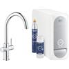 GROHE Blue Home miscelatore monocomando per lavello con sistema filtrante dell'acqua, Bocca C, Filtro acqua incluso, cromo, 31455001