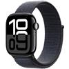 Apple Watch 10 46mm GPS Cassa in alluminio Jet Black con Sport Loop inchiostro