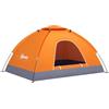 Outsunny Tenda da campeggio per 2 persone, tenda a cupola con porte con cerniera, tasca portaoggetti, pratica borsa portatile, arancione
