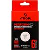 Stiga Palline da Ping Pong Perform 40+ ABS - Confezione da 6 Palline - Bianco