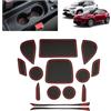 BSTW Compatibile con Toyota Yaris Cross 2021 2022 2023 2024 2025 Tappetini Antiscivolo per Yaris Cross Tappetini in Gomma per Console Centrale, Porta Bicchieri, Scanalatura Porta (Rosso)