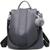 Charmore - Zaino in nylon impermeabile e antifurto, da donna, Grigio scuro, M…