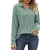 ABYOVRT Camicetta Donna Manica Lunga Maglia Donna Scollo a V Camicia Elegante Bluse Maglietta Donna Basic Tee Shirt,Verde,XXL