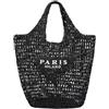 ADZJOY FfOcco Borsa da donna nuova borsa intrecciata a rete borsa da spiaggia borsa a tracolla pieghevole grande capacità adatta for vacanze, picnic e feste (Color : Black, Size : 35x6x39cm)