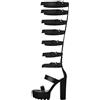 blingqueen Sandalo da donna con plateau, Nero , 39 EU
