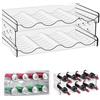 WANDGU Bottiglie organizer per frigorifero: 8 bottiglie, portabottiglie impilabili, portabottiglie di vino, in plastica, porta lattine, porta bottiglie d'acqua trasparente per armadio, ufficio