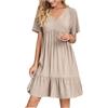 HAOLEI Vestito Donna Primaverile Offerte Vestito da Sole al Ginocchio Copricostume Spiaggia Eleganti a Maniche Senza/Corte Vestiti Casual Oversize Elegante Scollo V Abito Boho Fresco Vacanza Dress