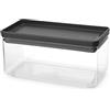 Brabantia TASTY+ Contenitore impilabile | Ermetico per alimenti con guarnizione del coperchio in silicone per la cucina | Per alimenti secchi e umidi, zucchero, farina | Capacità 1,5L | Dark Grey
