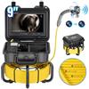 VEVOR Telecamera per Fognatura 50 m Telecamera per Ispezione di Condotte Autolivellante con Schermo 1080P 228,6 mm Zoom 36X, Telecamera Idraulica Impermeabile IP68 con Luci-12 LED, Scheda da 32 GB