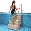 VEVOR Scala per Piscina, Scale con Corrimano Doppio a 4 Gradini Antiscivoli, Capacità 181,4 kg, per Piscine Interrate e Fuori Terra da 122-137 cm, Qualsiasi Superficie di Pavimentazione, Tortora