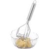Navaris Schiacciapatate Acciaio Inox 2 in 1 - Schiaccia Patate Frutta e Verdura - Schiacciaverdure Manuale con Manico Ergonomico - Pressa Verdure Sicuro per Lavastoviglie