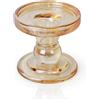 Aoneky Candelabri Vetro Ambrato - Φ 7,6cm Portacandele per Candele Lunghe a Colonna Cilindrico Tealight LED - Decorazioni per Centrotavola della Matrimoni, Natale, Festa, Casa
