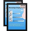 Mutualsign Cornice Magnetica per Espositore A4 Magnetic Cornice per Display Autoadesiva, Confezione da 2, Nero.