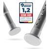 MEISENBERG Bastone Tenda Estensibile 160-210, Grigio, Ø 25 mm, Bastoni per Tende a Pressione per Tendaggi, Doccia, Aperture Delle Porte e Armadio