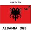 Generic Scheda eSIM Albania Internet mobile Albania 10 GB 30 giorni SENZA REGISTRAZIONE (3GB)