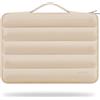 DOMISO Custodia PC Portatile Sleeve 14 Pollici,Impermeabile Strisce Orizzontali Laptop Borsa Porta PC Computer Compatibile con 14 Notebook MacBook HP ASUS Dell Microsoft，Beige