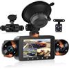 Rimoody 1080P 4 Canali Dashcam Auto 360°, 4 Telecamera Anteriore e Posteriore Sinistra Destra, 3 Pollici IPS 1080P HD Dash Cam con Visione Notturna IR/Loop video/24H Parcheggio Monitor/G-Sensore