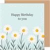 Edition Seidel Biglietto di auguri di compleanno quadrato di alta qualità con busta, biglietto di auguri per compleanno Happy Birthday con testo inglese uomo donna margherita fiore (GQ473 SW025)