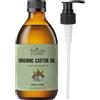 Essican Purelife Olio di Ricino Biologico 250ml in Bottiglia Vetro - 100% Olio di Ricino Puro Spremuto a Freddo - Senza Esano per Crescita Capelli, Nutriente per la Pelle e Ciglia