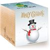 Feel Green Ecocube Pupazzo di Neve/Albero di Natale, Idea Regalo sostenibile (100% Eco Friendly), Grow Your Own/Set di Coltivazione, Piante nel Dado di Legno, Made in Austria