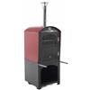 AgriEuro Premium Forno a legna da esterno Minimus 50 Mini EXT in acciaio - Tetto rosso