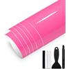 GRTHTATI 30cm x 150cm Pellicola Adhesiva per Auto Pellicola Wrapping Pellicola Protettiva per Auto, Moto, Bici (Rosso Rosa Lucido, 30cm x 150cm)