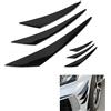 WeFoonLo Universal Car Spoiler Canards Kit Paraurti anteriore Lip Splitter, 6pcs Auto Esterno Morbide Pinne Auto Corpo Anti Collisione Strip Decal Sticker (Nero)