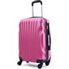 R.Leone Ryanair 55x40x20cm Valigia Trolley Bagaglio a mano Rigido Ultraleggero in ABS 4 Ruote smontabile Rimovibili Autonome 20373N (Valigia 55X40X20cm, Rosa)