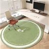Highdi Grande Tappeto Sedia Ufficio Gaming, Moderno fiore Rotondo Antiscivolo Tappeto per Sedia, Antigraffio Tappetino Protettivo del Pavimento per Parquet e Piastrelle (Verde,Diametro 100cm)