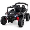 RELAX4LIFE Auto Elettrica Grande a 2 Posti per 2 Bambini con Telecomando, Velocità Alta, Fuoristrada a, Con Volante e Pedale, Clacson, Musica, Luci a LED, Ruota Resistente all'Usura (NERO)