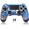 Stycizom Controller Compatibile con Ps-4,Controller Wireless Joystick Compatibile con PS-4/Pro/Slim/PC,Batteria Integrata da 600 mAh con Doppio Sensore di Vibrazione/6 Assi