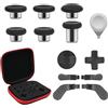 inRobert 13 in 1 Levette in Metallo per Controller Xbox Elite Serie 2, Kit di Pulsanti Magnetici di Ricambio Include 6 Joystick con Placcatura in Metallo, 4 Palette, 2 D-pad, 1 Strumento di Regolazione (Nero)