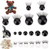 PH PandaHall 24 Set Occhi di Sicurezza con Ciglia Occhi Neri all'Uncinetto 6 Misure Occhi di Animali Artigianali con Rondella per Orso Amigurumi Peluche Animali all'Uncinetto 12/14/16/18/20/24mm