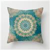HNDXLHH Cuscini per Divano 40x40 Mandala Giallo Verde Cuscini per Divano Cotone Biancheria Guanciali Letto, con Cerniera Invisibile Cuscino Letto Moderni Federe Cuscini per Divano Soggiorno