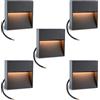 TPMAFF Segnapasso 5-Pack, LED 6W Faretti per Recinzione, Montaggio a Superficie, Tensione di Linea AC 100 V-277 V, Classificazione IP65 per Esterni Impermeabile, per Scale Scale Recinzioni