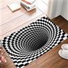 Generic Tappeto Ingresso Vortice del Buco Nero di Illusione Ottica Tappeto Entrata Casa Lavaggio Zerbino da Esterno Antiscivolo Zerbino 40X60cm per Cucina, Camera da Letto, Corridoio