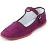 amtax Ballerine classiche da donna cinesi, scarpe casual per bambole cinesi, Mary Janes, scarpe cinesi Tai Chi (velluto viola, sistema di taglie UK calzature, adulto, donna, numerico, M, 8), Velluto
