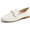 Feversole Women's Fashion Trim Deco Loafer Slippers,Pantofole Decorative alla Moda per Donna Fibbia Dorata in Pelle vegana Color Cammello 36 EU