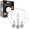 CLAR- Lampadina a globo e27 LED, vintage G125 filamento, 12W Luce Calda 2700ºK (Pack 3)