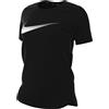 NIKE W NK One DF SWSH HBR SS T-Shirt, Black, S Donna
