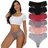 Hialegion Slip-Bikini Donna Pizzo Mutande Donna Sexy Slips Multipack Senza Cuciture Mutande Pizzo Taglie Forti 6 Pezzi 2XL