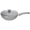 Tognana Pure Roq, Wok 28 cm con Coperchio, vetro, trasparente