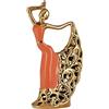 DOVDOV Statue e statuette di ballerina, decorazioni astratte in ceramica ballerina, decorazioni per la casa arancione e oro per la casa, soggiorno, centrotavola per tavolo da pranzo, decorazioni per