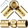 CroBlissful 2 connettori dorati per aste per tende ad angolo, resistenti e regolabili, per aste per tende da 2,5 cm, per finestre a bovindo