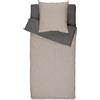 Bleu Calin Caradou - Set da letto per bambini, in microfibra, lavata, 4 pezzi, 90 x 190 cm, colore: tortortora grigio antracite
