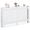 Relaxdays Copritermosifone in Legno MDF, Copricalorifero Rustico, 83x152x19 cm, Copertura Protezione Termosifone, Bianco, 100% Fibra, XL