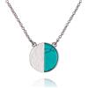 namana Collana Donna Argento con Ciondolo Tondo a Disco per Donna e Ragazza, Collana Turchese Donna con Finitura Spazzolata, Collana Rotonda Geometrica, Gioielli Donna con Confezione Regalo